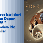 sore: istri dari masa depan menampilkan Sore di tangga melingkar, simbol perjalanan waktu dan cinta yang kompleks.