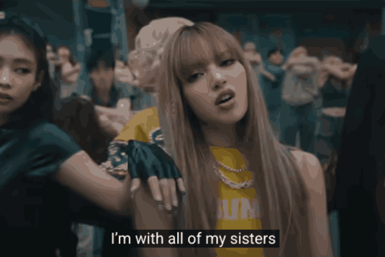 potongan lirik Jump BLACKPINK versi Inggris dan Korea dalam adegan MV