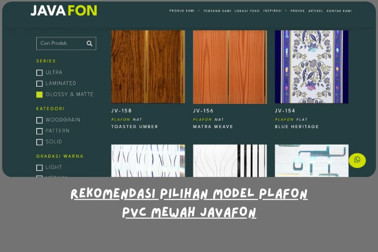 Pilihan Model Plafon PVC Mewah JAVAFON