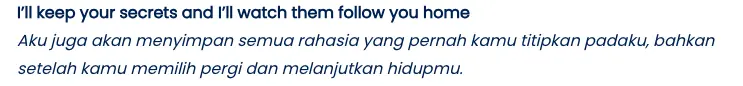 terjemahan lirik lagu yang benar